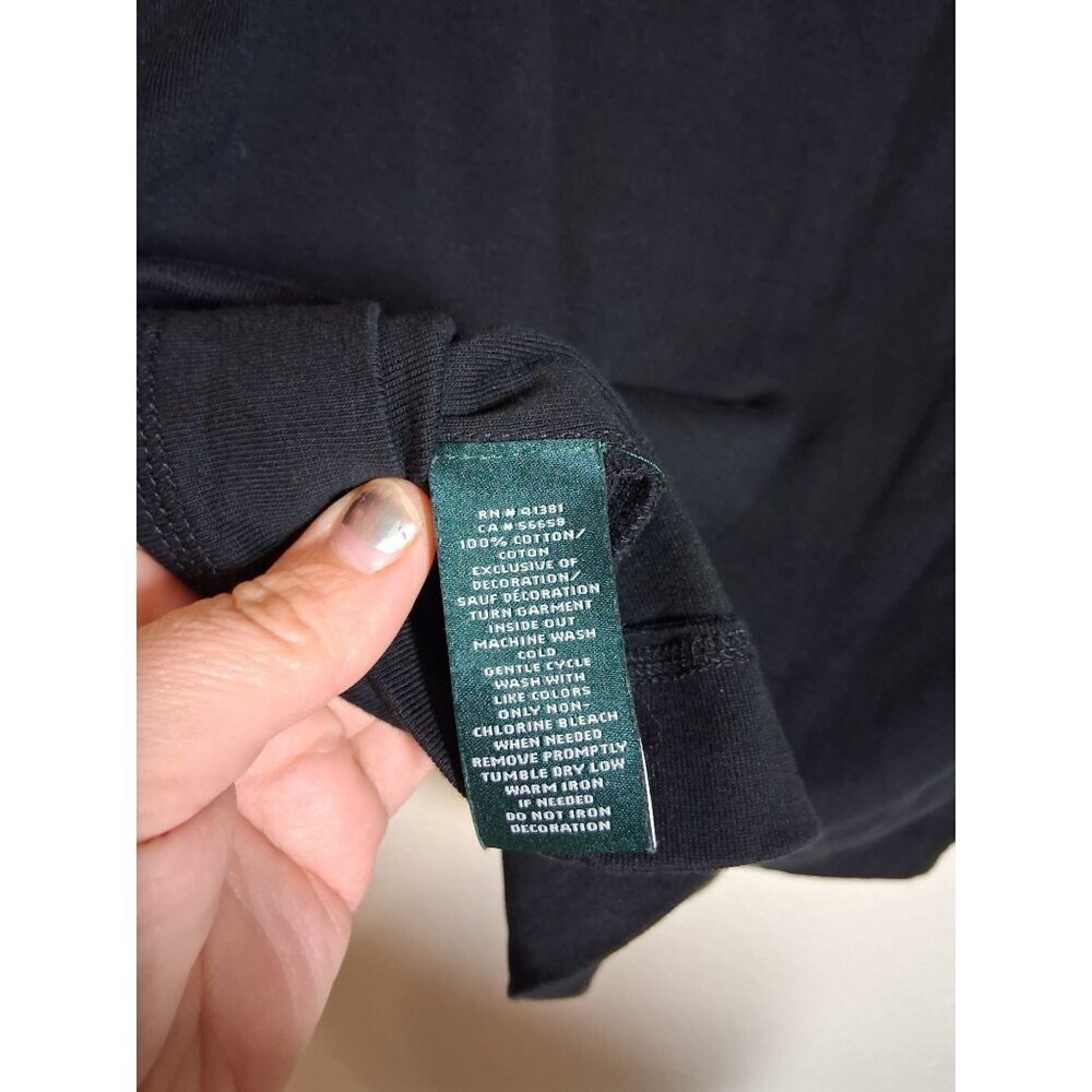 LRL Lauren Ralph Lauren T-Shirt Rustic Western Leather Elbow Pads Top Sz Large - Picture 6 of 7